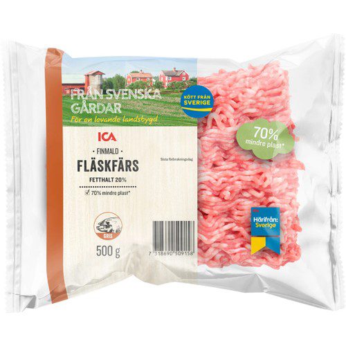 Fläskfärs 20% 500g ICA