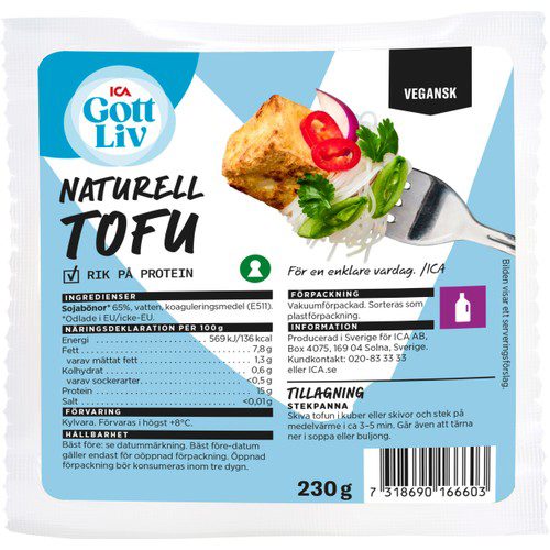 Tofu Naturell 230g ICA Gott Liv