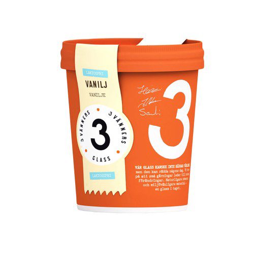 Glass Vanilj Laktosfri 500ml 3 Vänners Glass