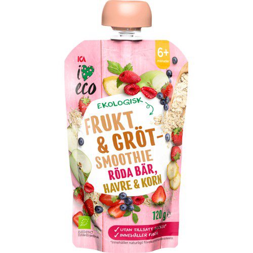 Barngröt Röda bär havre & korn Ekologisk 120g ICA I love eco