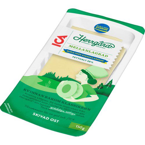 Ost Herrgård 28% Skivad 150g ICA