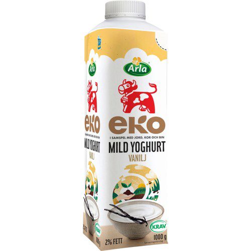 Mild yoghurt Vanilj Ekologisk 2% 1000g Arla