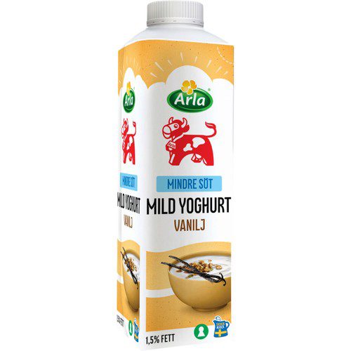 Mild yoghurt Vanilj Mindre socker 1,5% 1000g Arla
