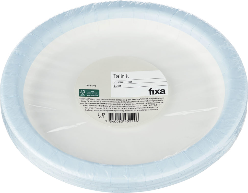 Tallrik 26cm Flat med Dekor