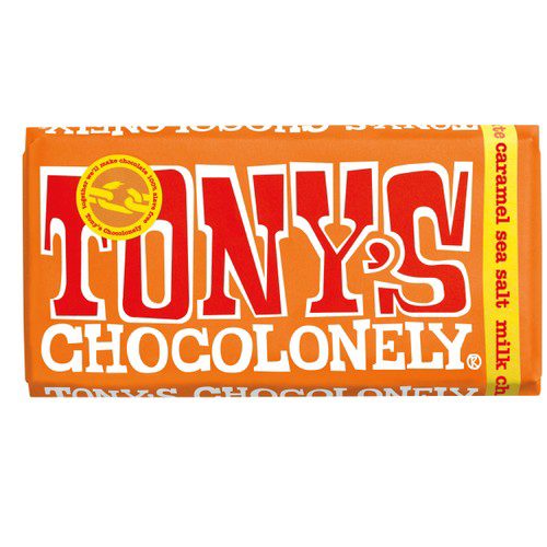 Choklad Ljus Karamell & Havssalt Fairtrade 180g Tony's Chocolonely