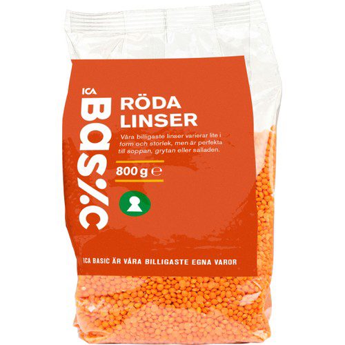Röda Linser 800g ICA Basic