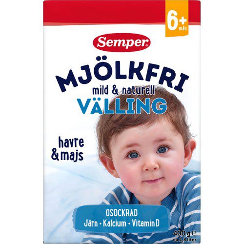 Välling Naturell Mjölkfri Från 6m 400g Semper