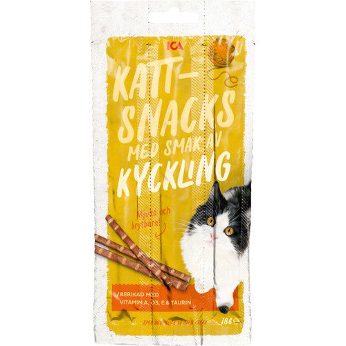Sticks med smak av kyckling Kattsnacks 18g ICA