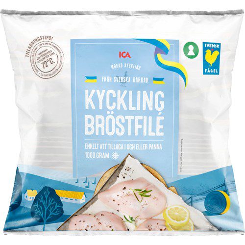 Kyckling bröstfile Fryst mörad 1kg ICA