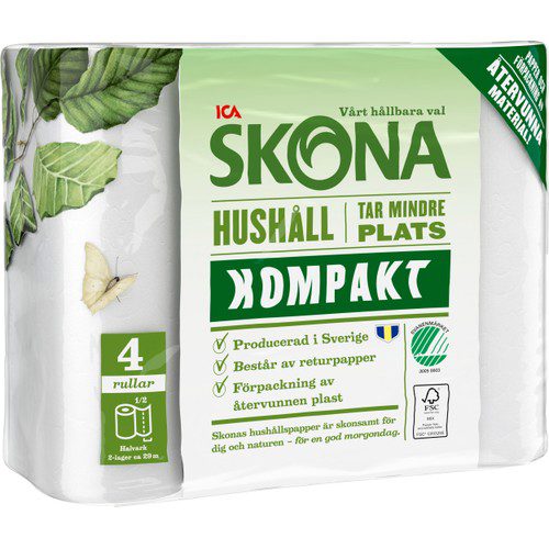 Hushållspapper Kompakt 4-p ICA Skona