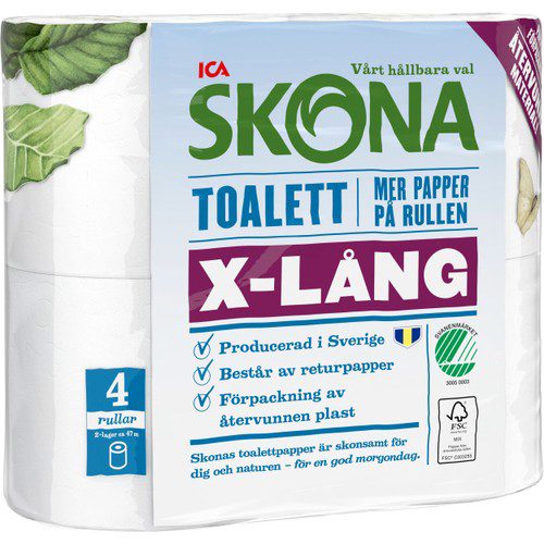 Toalettpapper X-lång 4-p ICA Skona