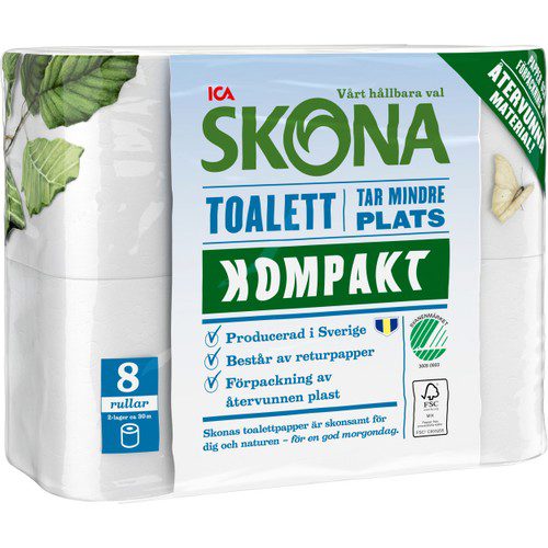 Toalettpapper Kompakt 8-p ICA Skona