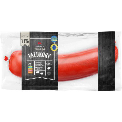Extra fin Falukorv Kötthalt 71% 550g ICA