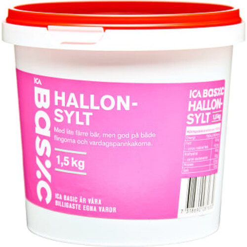 Hallonsylt 1,5kg ICA Basic