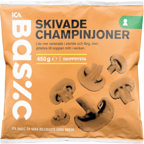 Skivade Champinjoner Fryst 450g ICA Basic