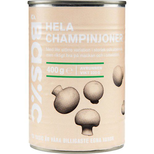 Champinjoner Hela 400g ICA Basic