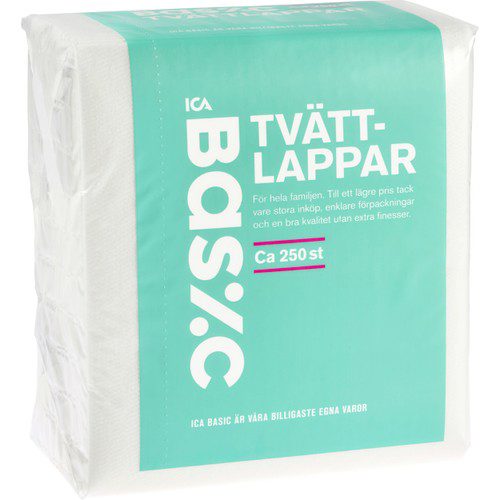 Tvättlappar 250-p ICA Basic