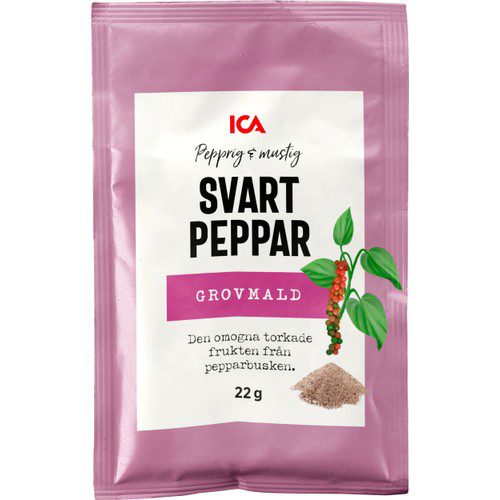 Svartpeppar Grovmalen 22g ICA