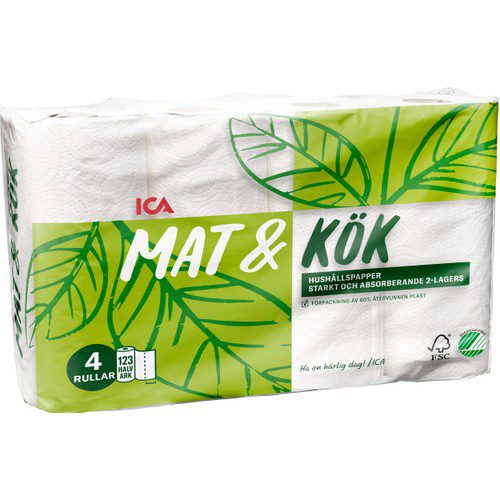 Mat & kök Hushållspapper 4-p Miljömärkt ICA