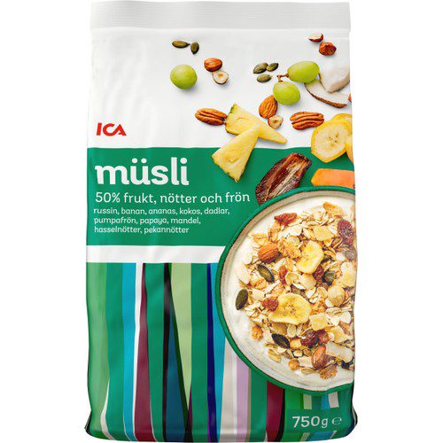 Müsli 50% Frukt & nötter 750g ICA
