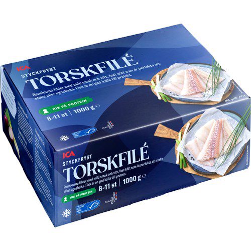 Torskfiléer Fryst 1kg ICA