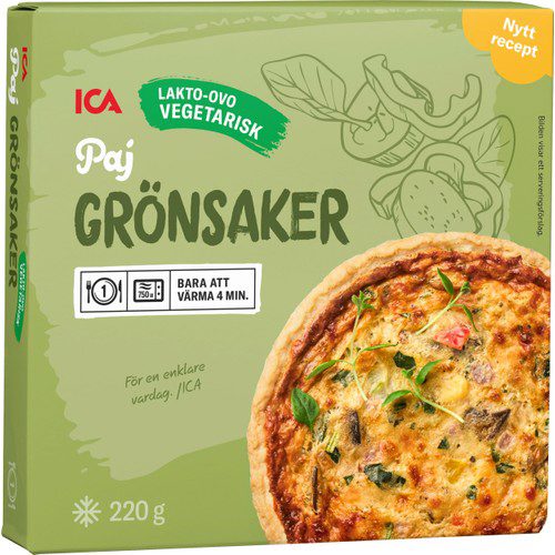 Grönsakspaj med fullkorn Fryst 220g ICA
