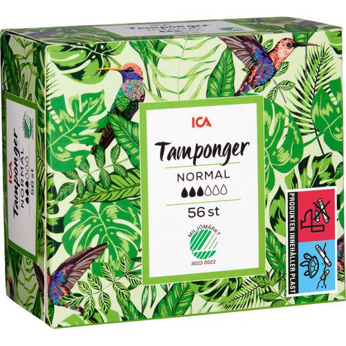 Normal Tampong 56-p Miljömärkt ICA