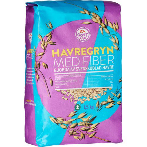 Havregryn Fiberrika 1,5kg ICA Gott Liv
