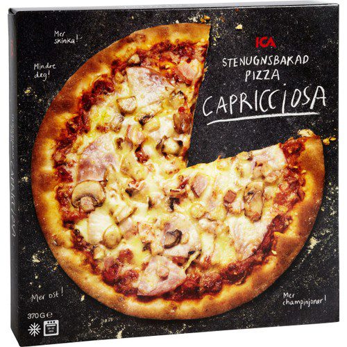 Stenugnsbakad pizza Capricciosa Fryst 370g ICA