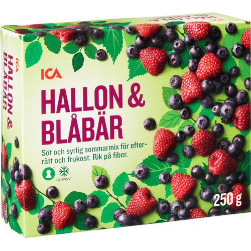 Hallon & blåbär Fryst 250g ICA