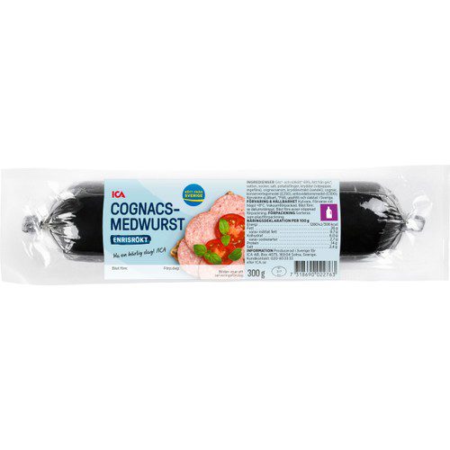 Cognacsmedwurst Svart 300g ICA