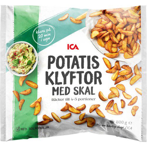 Potatisklyftor med skal Fryst 800g ICA