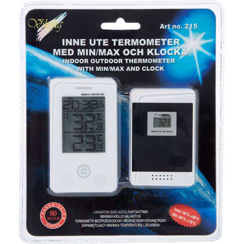 Termometer trådlös Inne/ute Viking
