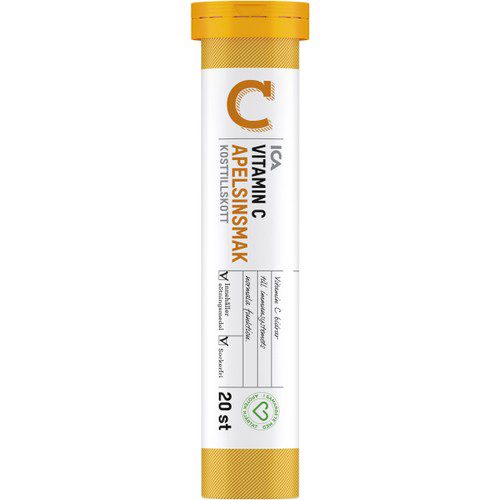 Vitamin C Apelsin Brustablett 20st ICA Hjärtat