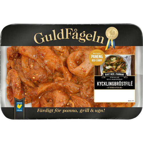 PANENG RÖD CURRY STRIMLAD MARINERAD KYCKLINGBRÖSTFILE