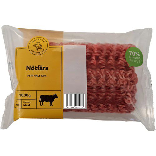 Nötfärs 12% 1kg Hacksta Köttdisk