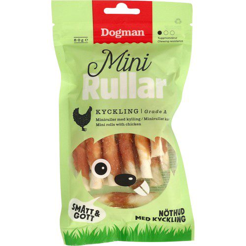 Minirullar med kyckling 80g Dogman
