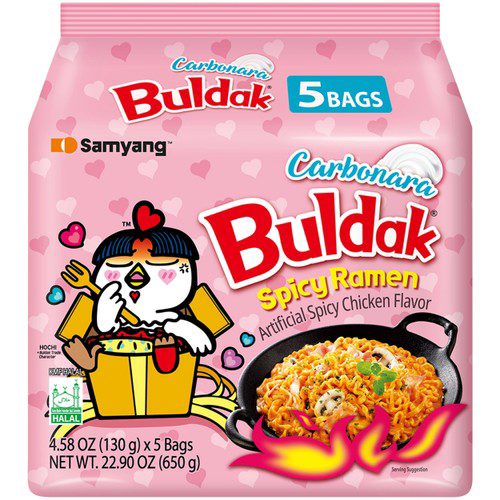 Snabbnudlar Buldak Carbonara smak 650g Samyang