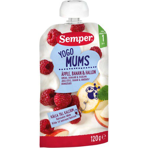 Yoghurt Äpple/Banan/Hallon 1år 120g Semper