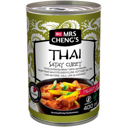 Grytbas Thai satay curry Medium 400ml Mrs Chengs