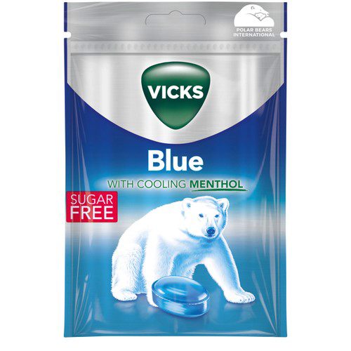 Halstablett sockerfri Blue extra strong 72g Vicks