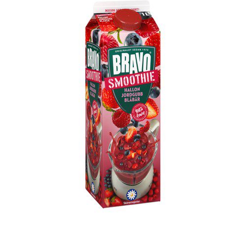 Smoothie Hallon, jordgubb & blåbär 1l Bravo