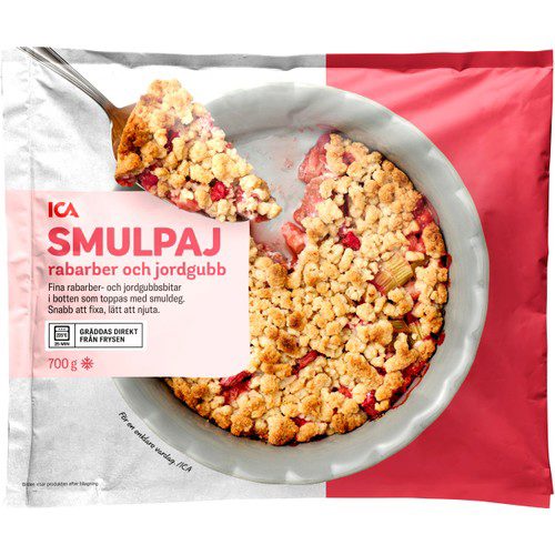 Smulpaj rabarber & jordgubb 700g ICA