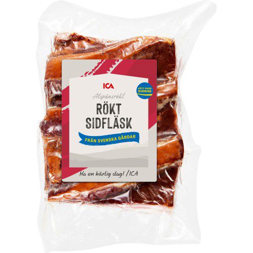 Rökt sidfläsk i bit ca 500g ICA