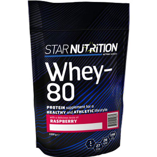 Whey-80 Hallon Proteinpulver 1kg Star Nutrition