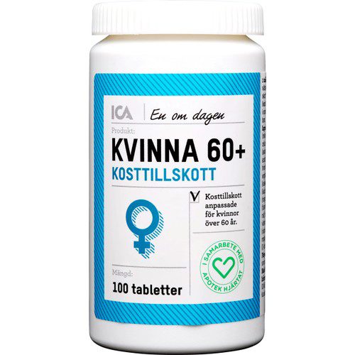 Kosttillskott Multivitamin Kvinna 60+ 100-p ICA Hjärtat