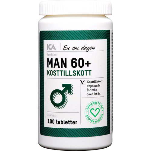Kosttillskott Multivitamin Man 60+ 100-p ICA Hjärtat