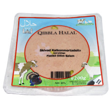Kalkon/Pistage Mortadella Qibbla Halal, 200g Nätmat