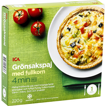 Grönsakspaj med fullkorn Fryst 220g ICA