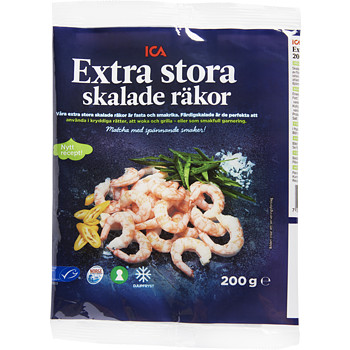 Räkor Extra stora skalade Frysta 200g ICA